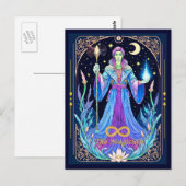 Postale Illustration de carte de tarot, Le Magicien (Devant / Derrière)