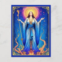 Illustration de carte de tarot, Reine de Bâtons
