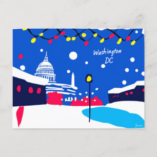 Postale Illustration de la carte Art déco de Washington DC