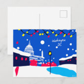 Postale Illustration de la carte Art déco de Washington DC (Devant / Derrière)