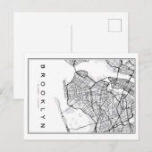 Postale Illustration de la carte Brooklyn (Devant / Derrière)
