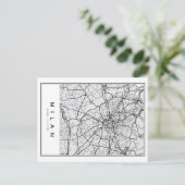 Postale Illustration de la carte de Milan (Debout devant)