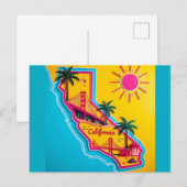 Postale Illustration de la carte des monuments de Californ (Devant / Derrière)