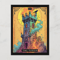 Illustration de la carte Tarot, la tour