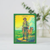 Postale Illustration de la carte Tarot, l'idiot (Debout devant)