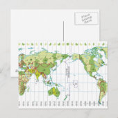 Postale Illustration numérique de la carte du monde montra (Devant / Derrière)