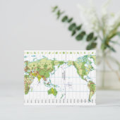 Postale Illustration numérique de la carte du monde montra (Debout devant)