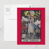 Postale Image de carte de tarot de tour (Devant / Derrière)