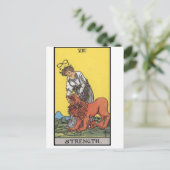 Postale image de la carte strenght tarot (Debout devant)