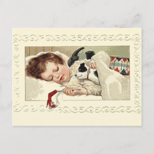 Postale Image vintage mignonne de Carte de fin de année en