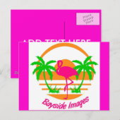 POSTALE IMAGES DE BAYSIDE CARTE POST FLAMANT ROSE ROSE (Devant / Derrière)