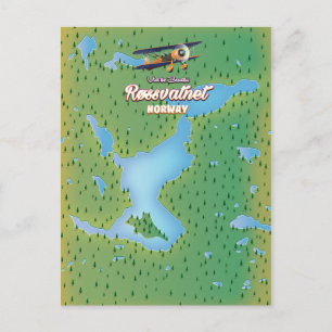 Postale Impression d'art de carte du lac Røssvatnet Norvèg