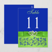 Postale IMPRIMÉ RIBBON Bleu, Green Table Numéro Carte post (Devant / Derrière)