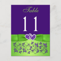 IMPRIMÉ RIBBON Purple, Green Table Number Carte po