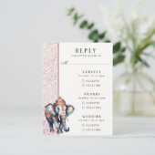 Postale Indian Elephant Multi Event Wedding Carte RSVP (Debout devant)