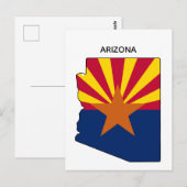 Postale Indicateur d'état Carte d'état Arizona (Devant / Derrière)