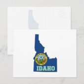 Postale Indicateur D'État En Forme De Carte Idaho (Devant / Derrière)