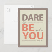 Postale Inspiration moderne Citer Oser être vous Carte pos (Devant / Derrière)