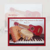 Postale Instruments de musique ~ Chantez Louanges ! Carte  (Devant / Derrière)