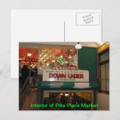 Postale Intérieur du marché Pike Place Seattle, carte post (Devant / Derrière)