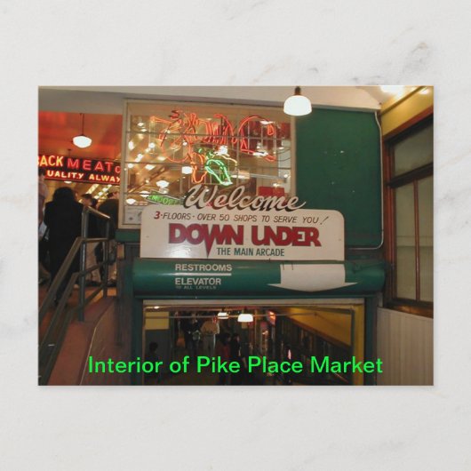 Postale Intérieur du marché Pike Place Seattle, carte post (Devant)