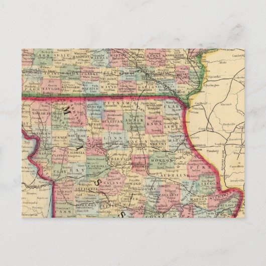 Postale Iowa, Missouri Carte par Mitchell (Devant)