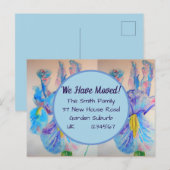 Postale Iris Fleurs Nouvelle Adresse Carte Postale, Nous D (Devant / Derrière)