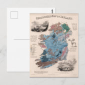 Postale Irlande vintage Carte de l'histoire irlandaise (Devant / Derrière)