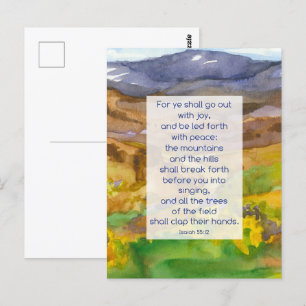 Postale Isaiah Écriture Carte de prière Montagnes Paysage