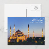 Postale Istanbul - Mosquée Sultan Ahmed la nuit carte post (Devant / Derrière)