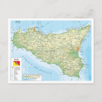 Postale Italie - Sicile - Carte Sicile -