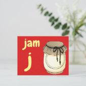 Postale j - carte flash de jam (Debout devant)