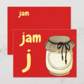 Postale j - carte flash de jam (Devant / Derrière)