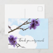 Postale Jacaranda fleur violette sur la Carte de remerciem (Devant / Derrière)