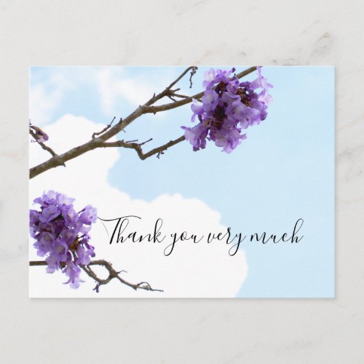 Postale Jacaranda fleur violette sur la Carte de remerciem (Devant)