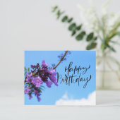 Postale Jacaranda Flowers pour une joyeuse carte d'anniver (Debout devant)