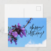 Postale Jacaranda Flowers pour une joyeuse carte d'anniver (Devant / Derrière)