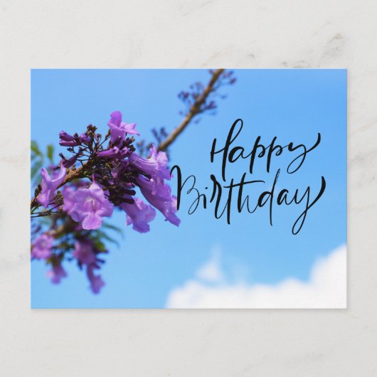 Postale Jacaranda Flowers pour une joyeuse carte d'anniver (Devant)