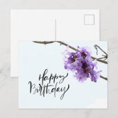 Postale Jacaranda Flowers pour une joyeuse carte d'anniver (Devant / Derrière)