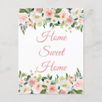 J'ai déménagé à la maison Sweet Home Floral Carte 