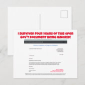 Postale J'ai survécu quatre ans par RoseWrites carte posta (Devant / Derrière)