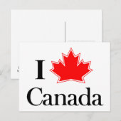POSTALE J'AIME LA CARTE POST CANADA (Devant / Derrière)