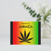 Postale Jammin en Jamaïque Black Reggae Rasta Leaf carte p (Debout devant)