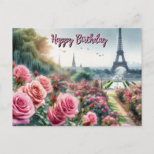 Postale Jardin de roses de Paris carte d'anniversaire