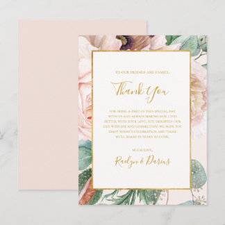 Postale Jardin Floral | Carte de réception Pastel Merci