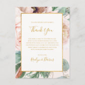 Postale Jardin Floral | Carte de réception Pastel Merci (Devant)