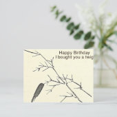 Postale Je t'ai acheté une carte d'anniversaire amusante, (Debout devant)