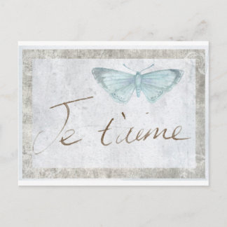 Postale Je Taime Carte Romantique Papillon Français