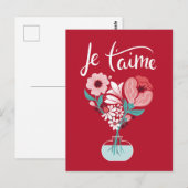 Postale Je t'aime - Français Je t'aime Carte (Devant / Derrière)