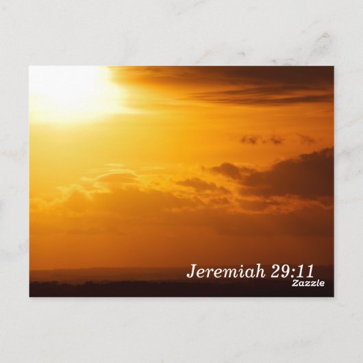 Postale Jeremiah 29 11 Sunset Scripture Carte mémoire (Dos)